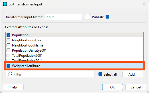 Exposing WeightedAttribute